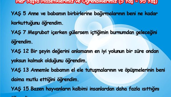 Her Yaşta Hissettiklerimiz