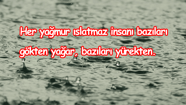 Yağmur İle İlgili Güzel Sözler