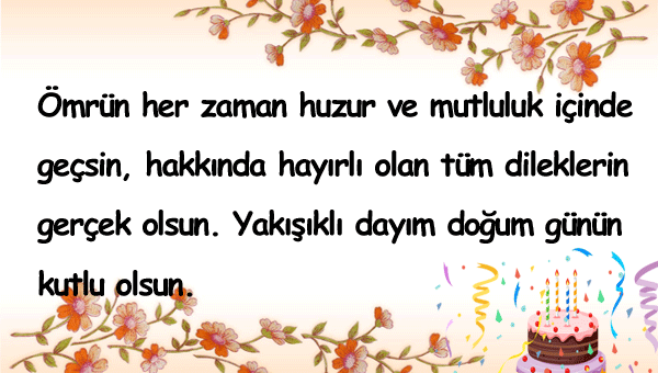 Dayıya Doğum Günü Mesajları