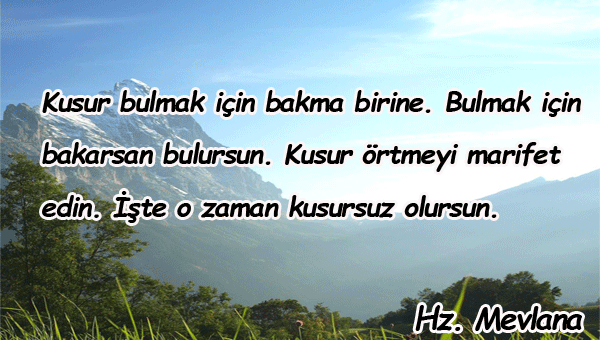 Kusur Arayan İnsanlara Sözler