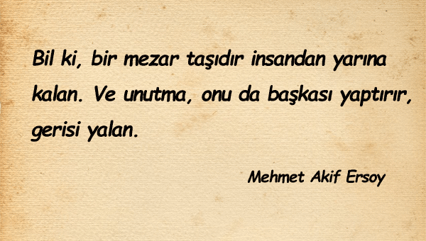 Mezar İle İlgili Sözler
