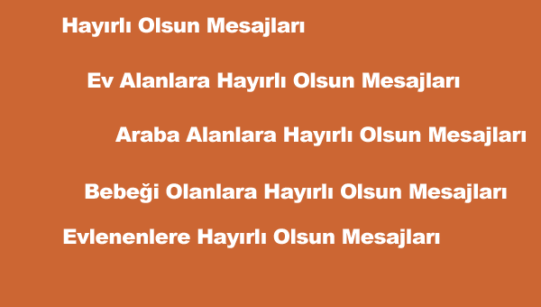 Hayırlı Olsun Mesajları