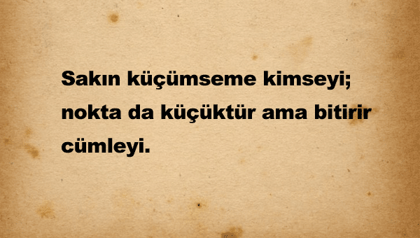 Küçümsemek İle İlgili Sözler