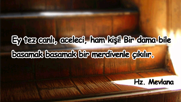 Acele Edenlere Sözler