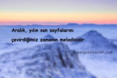 Aralık Ayı İle İlgili Sözler Kısa