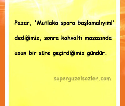Pazar Günü Sözleri Kısa