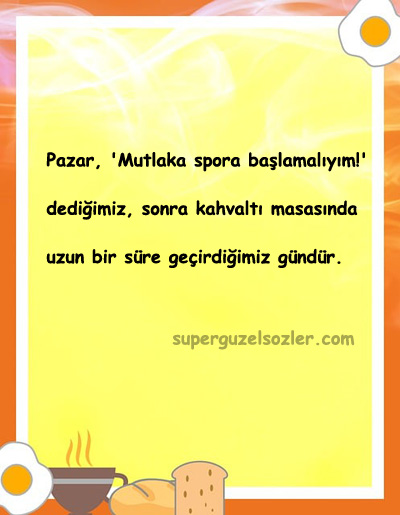 Pazar Günü Sözleri Kısa