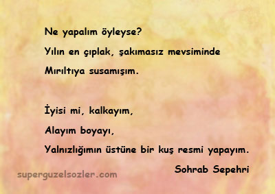 Sohrab Sepehri En Güzel Sözleri
